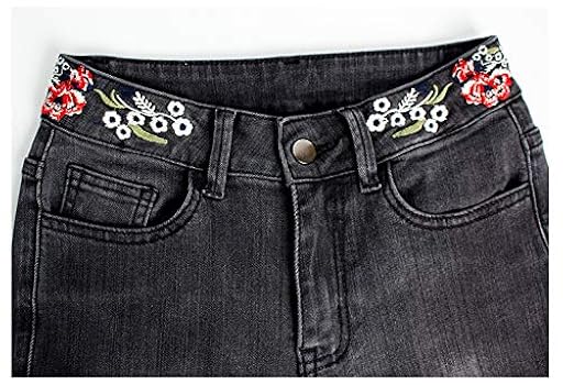 デニム・ジーパン [MATINKIM]flower pattern flare denim pants in black 마뗑킴(MATIN KIM) FLOWER PATTERN FLARE DENIM PANTS IN BLACK